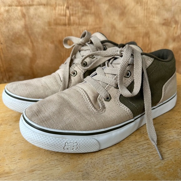 Ipath Hemp Canvas Skate Mid Top Sneakers Tan Green - Picture 11 of 11